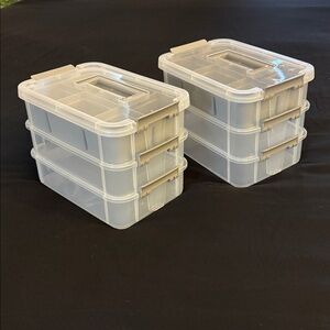 EUC Clear/Gray Stackable Storage Boxes